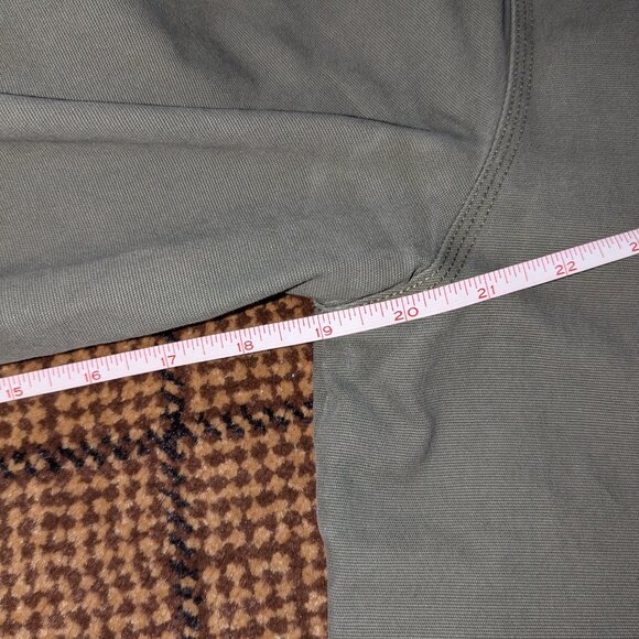 Off The Grid Torch Canvas Jacket Mens Medium Army Green Flannel Lined Snap Close - Picture 14 of 14